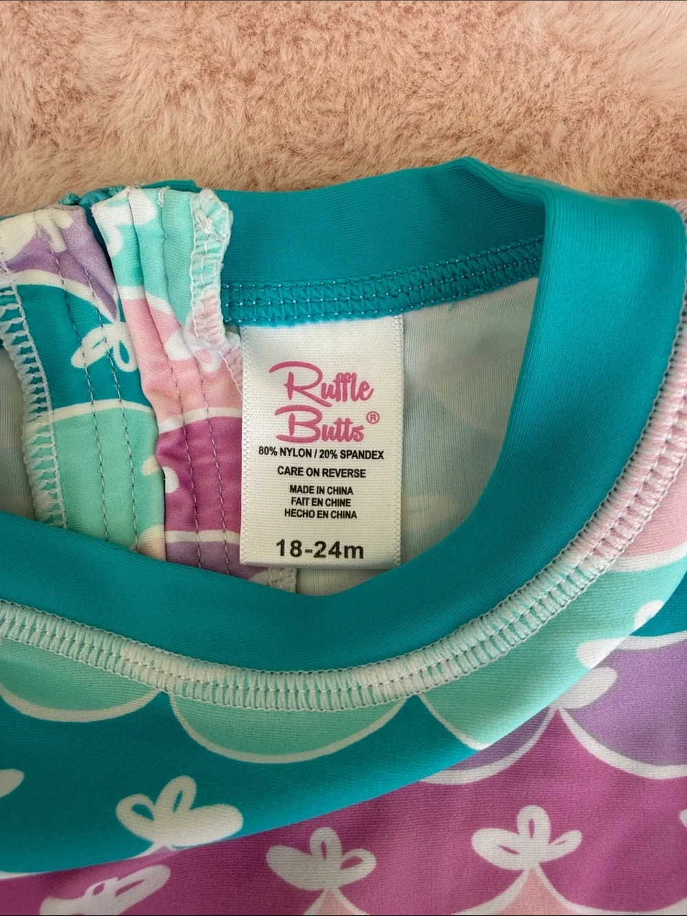 Ruffle Butts Long Sleeve Swimsuit Girls 18-24 m